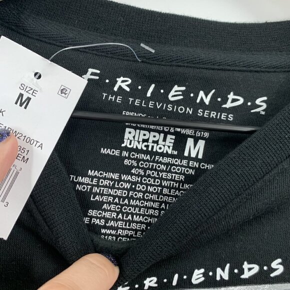 FRIENDS Christmas Black Raw Hem Sweatshirt - Picture 2 of 7